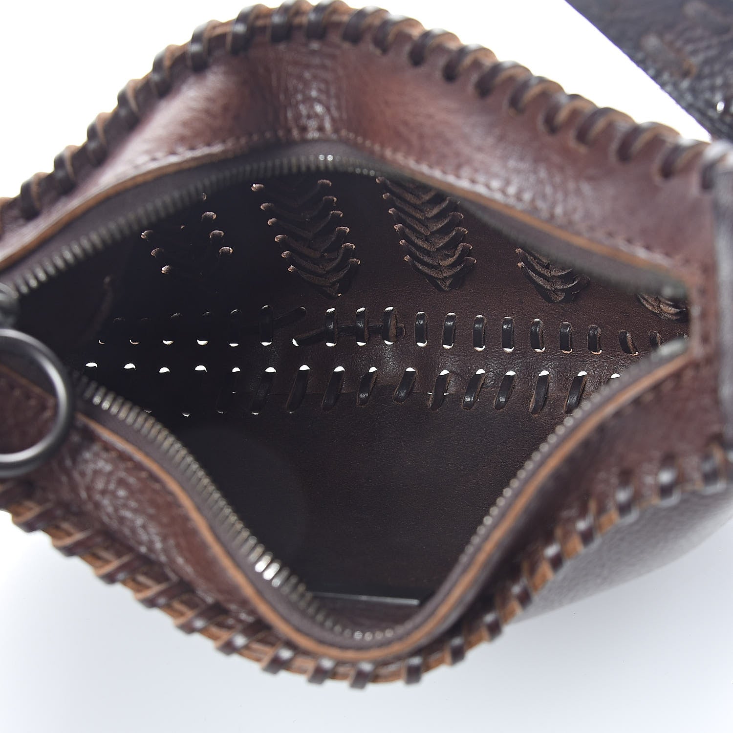 Fendi Calfskin Braided Oyster Dark Brown 5 of 8