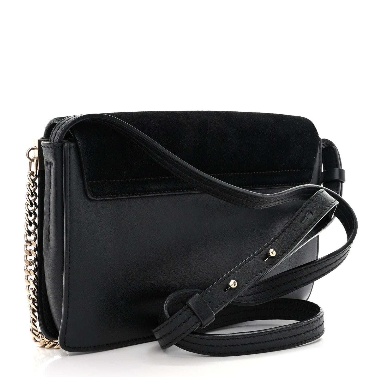 Suede Calfskin Small Faye Shoulder Bag Black