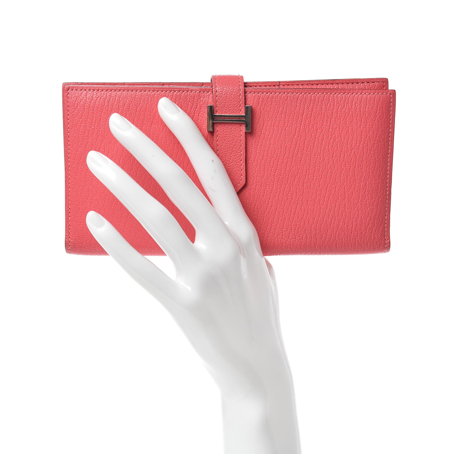 Hermes Chevre Mysore Bearn Gusset Wallet Rose Azalee 2 of 6