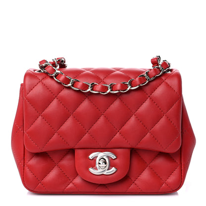 Chanel Lambskin Quilted Mini Square Flap Dark Red 1 of 10
