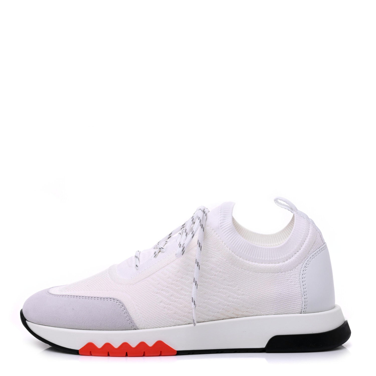 Hermes Knit Womens Addict Sneakers 37.5 White 1 of 10