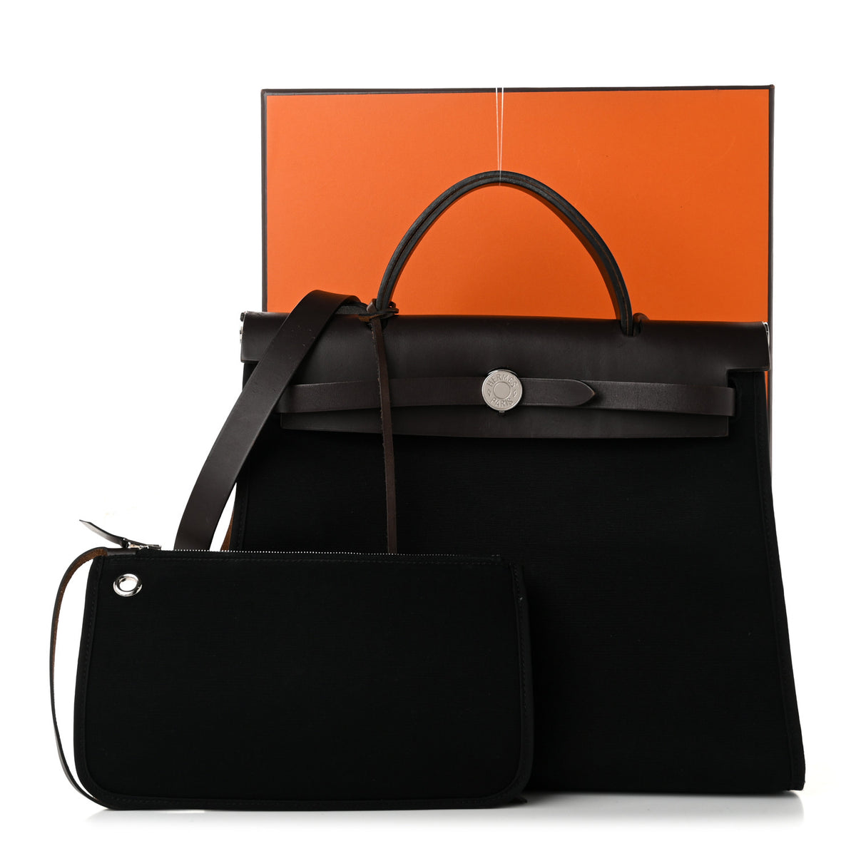 Hermes Toile Vache Hunter Herbag Zip 31 PM Ebene Black 12 of 12