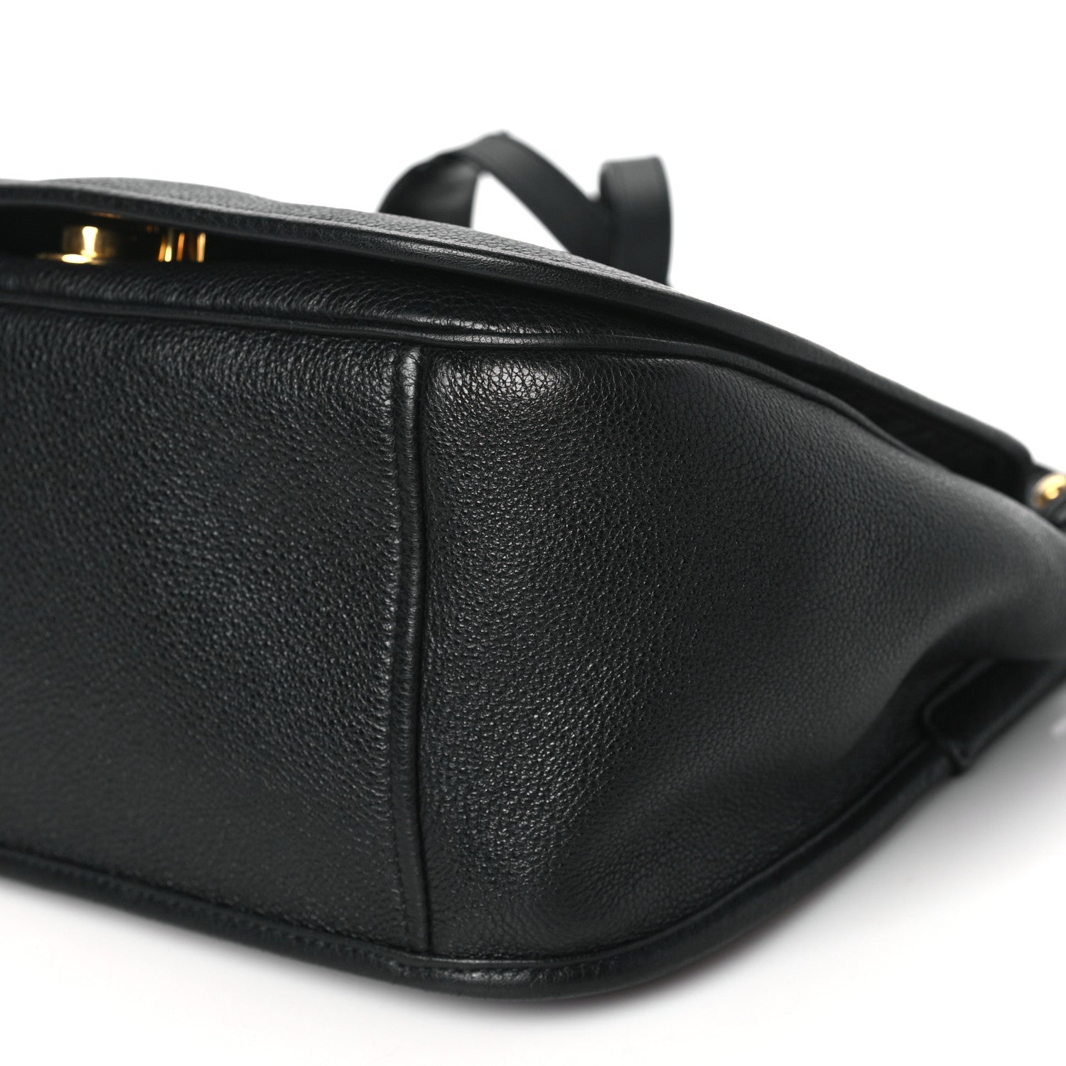 Prada Vitello Daino Embossed Logo Flap Shoulder Bag Black 9 of 11