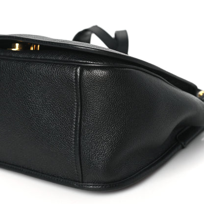 Prada Vitello Daino Embossed Logo Flap Shoulder Bag Black 9 of 11