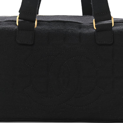 Chanel Jersey Square Quilted Bowler Black 7 of 13
