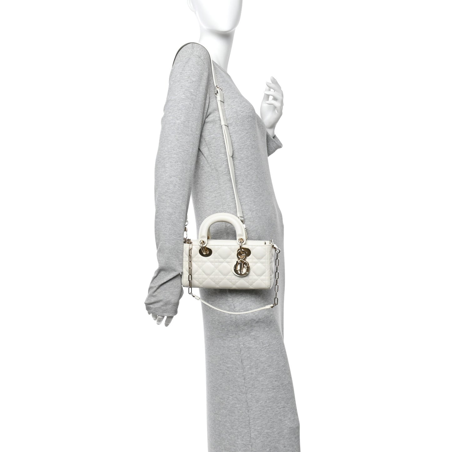 Lambskin Cannage Small Lady D-Joy Latte