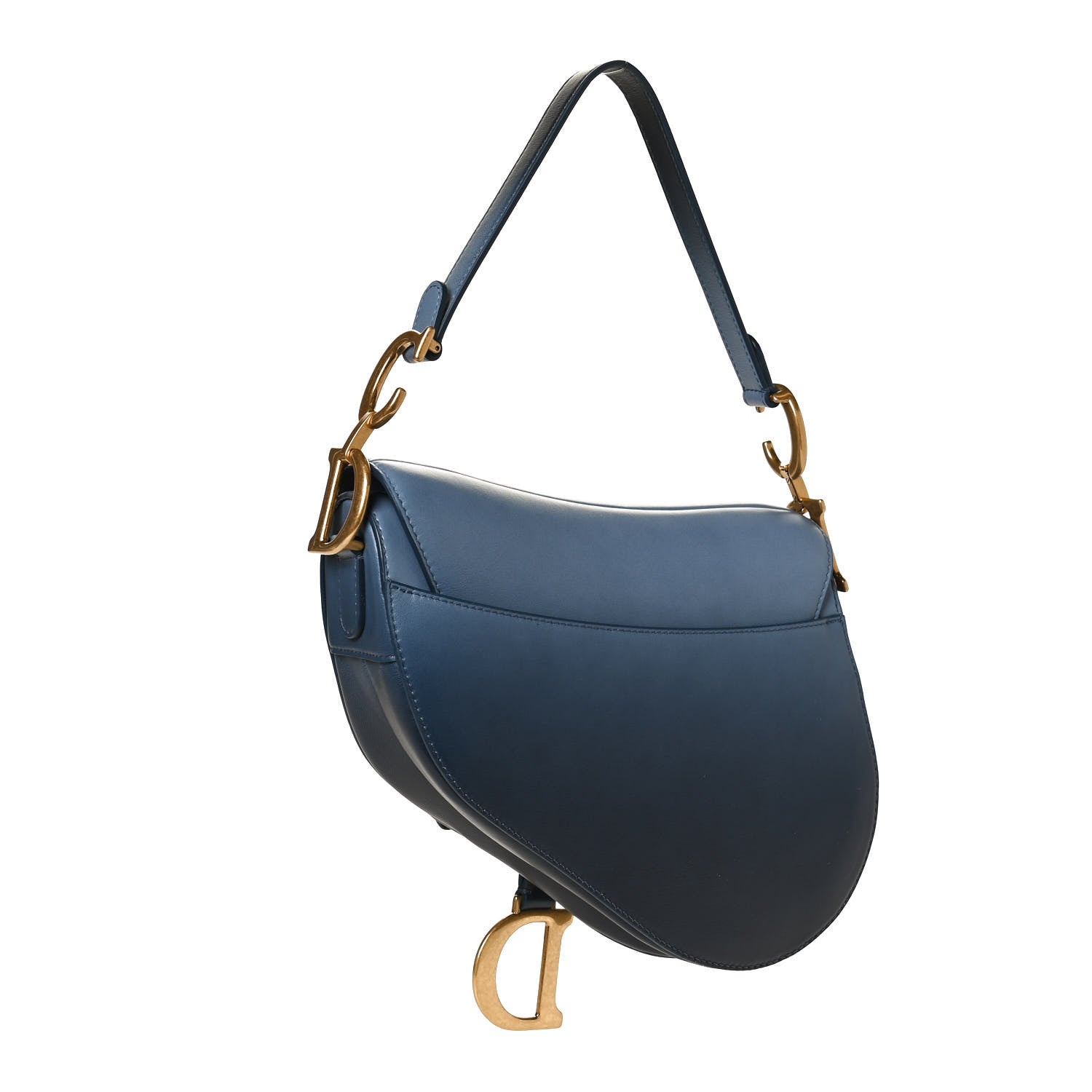 Christian Dior Calfskin Gradient Saddle Bag Indigo Blue 2 of 9