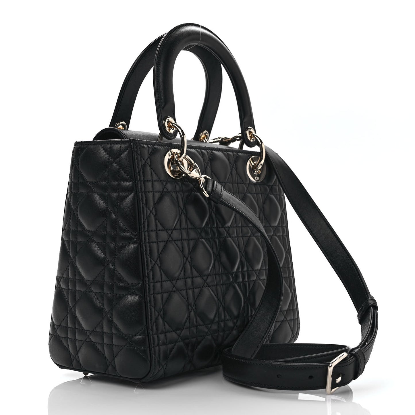 Lambskin Cannage Medium Lady Dior Black