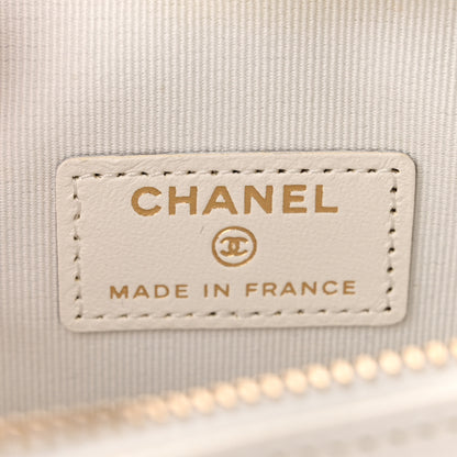 Chanel Lambskin Quilted CC In Love Heart Clutch With Chain White 6 of 13