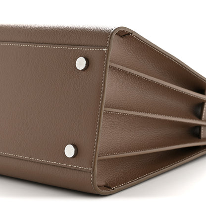 Saint Laurent Grained Calfskin Topstitch Small Classic Sac De Jour Taupe 10 of 13