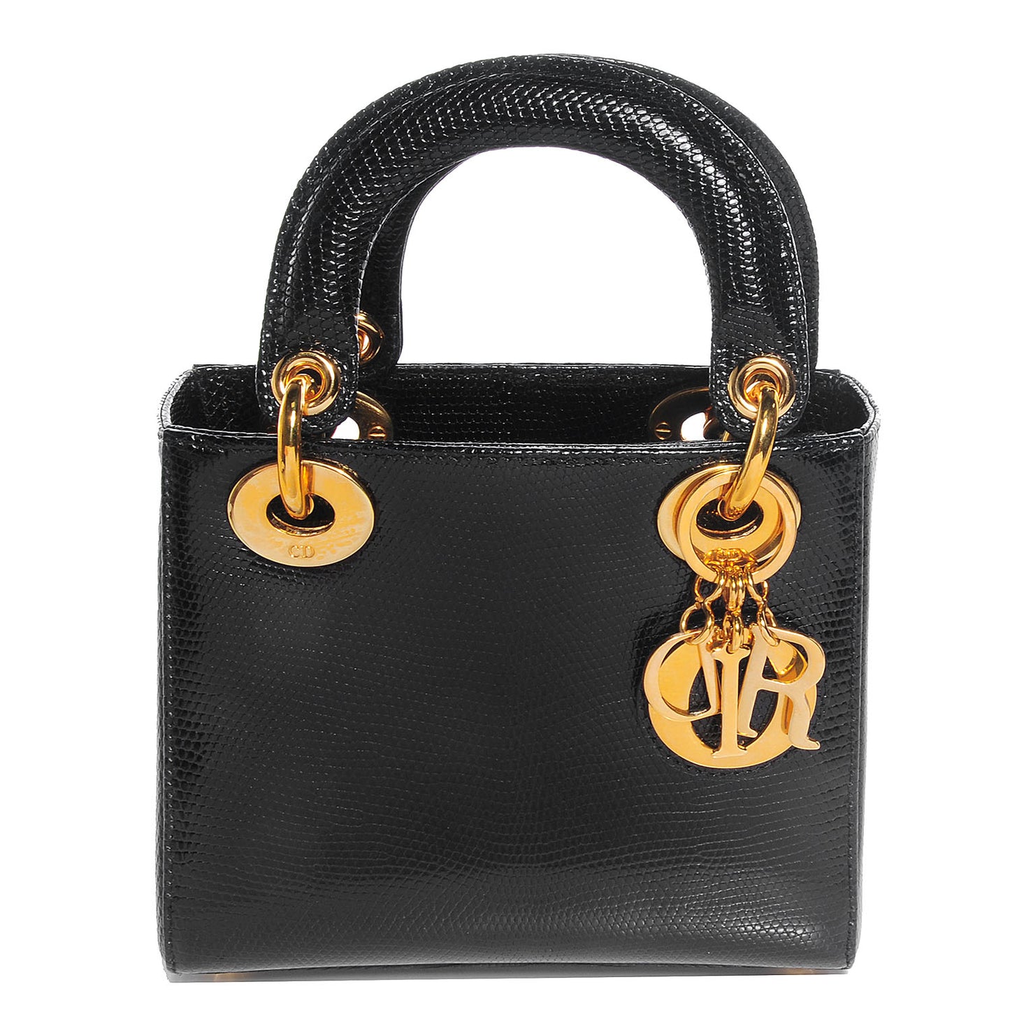 Lizard Micro Lady Dior Black