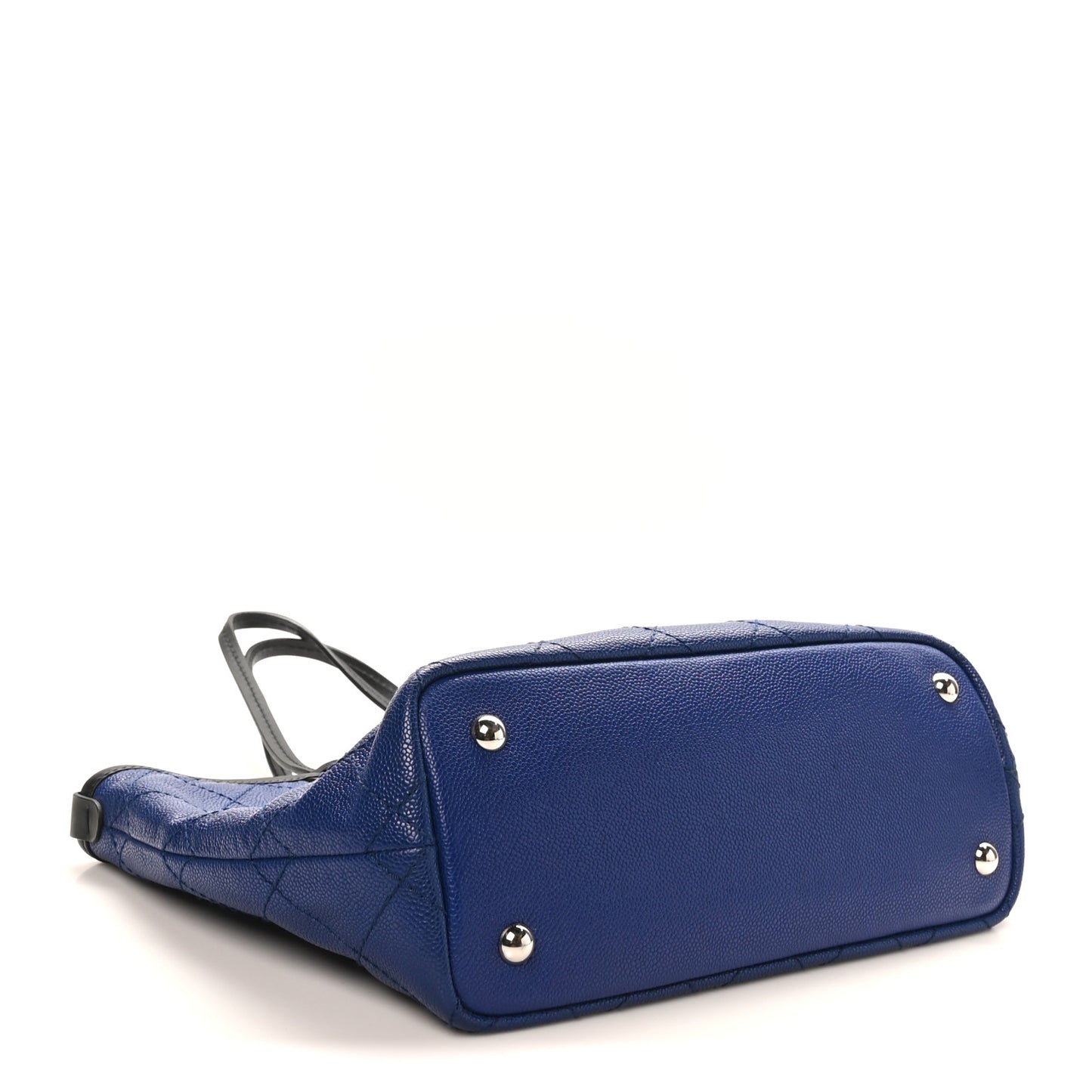 Grained Calfskin Shopping Fever Tote Blue