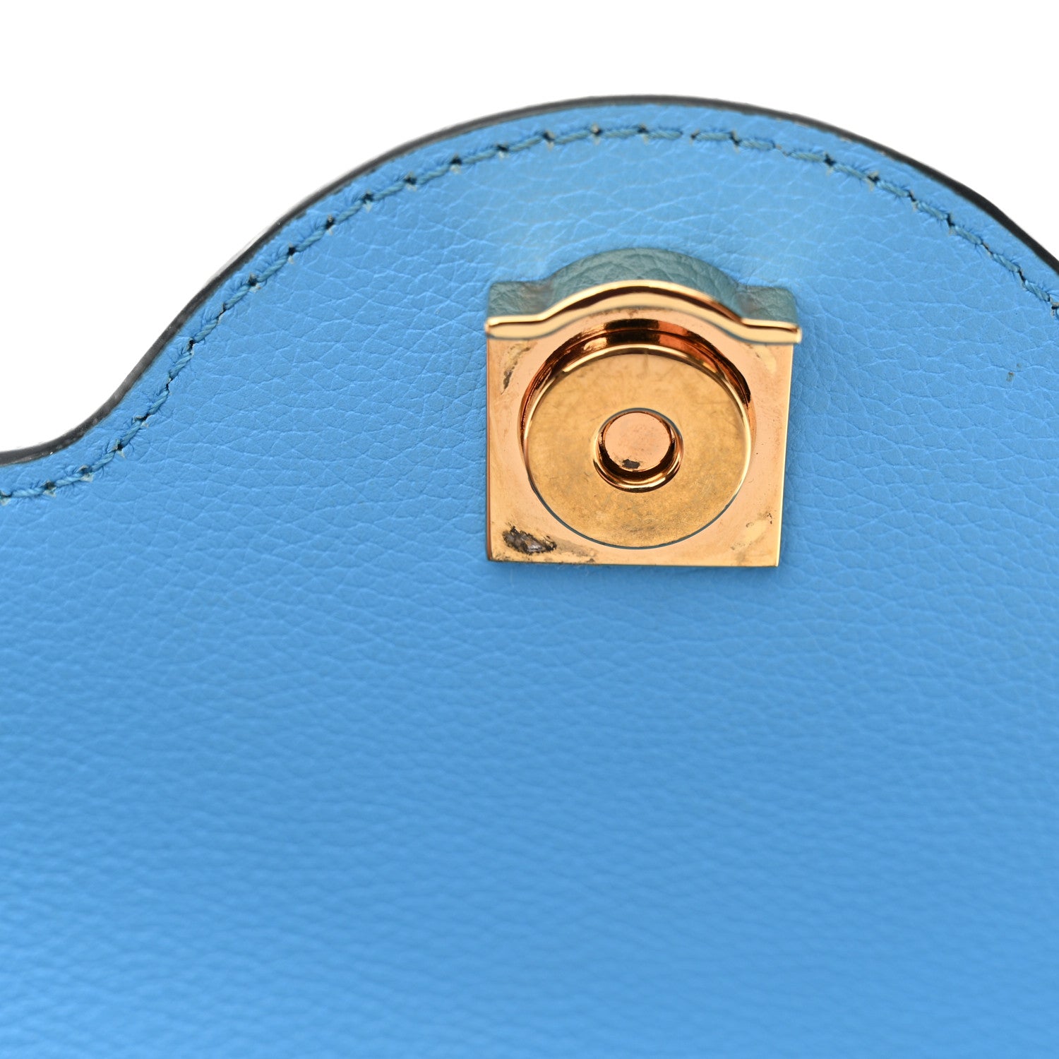Versace Calfskin Medium La Medusa Top Handle Handbag Blue 10 of 12