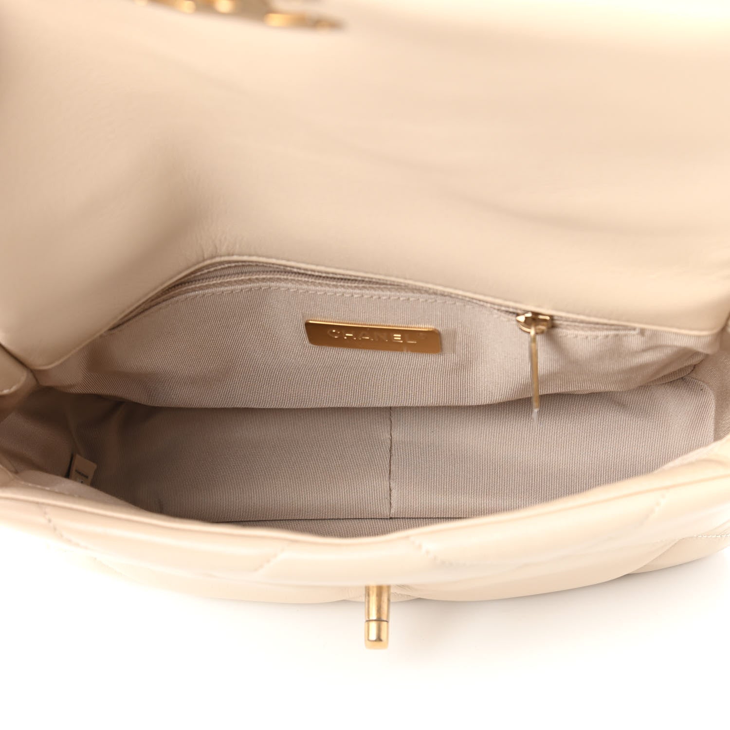 Chanel Goatskin Quilted Medium Chanel 19 Flap Beige 5 of 11