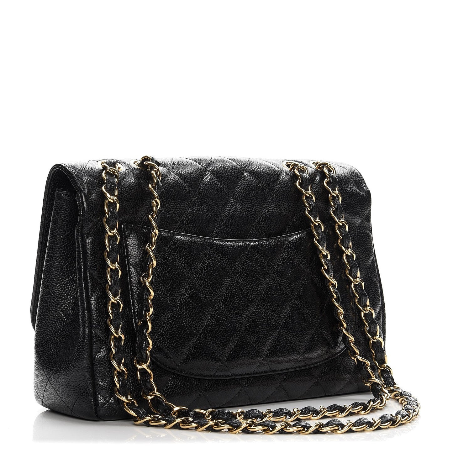 Caviar Quilted Jumbo Single Flap Black