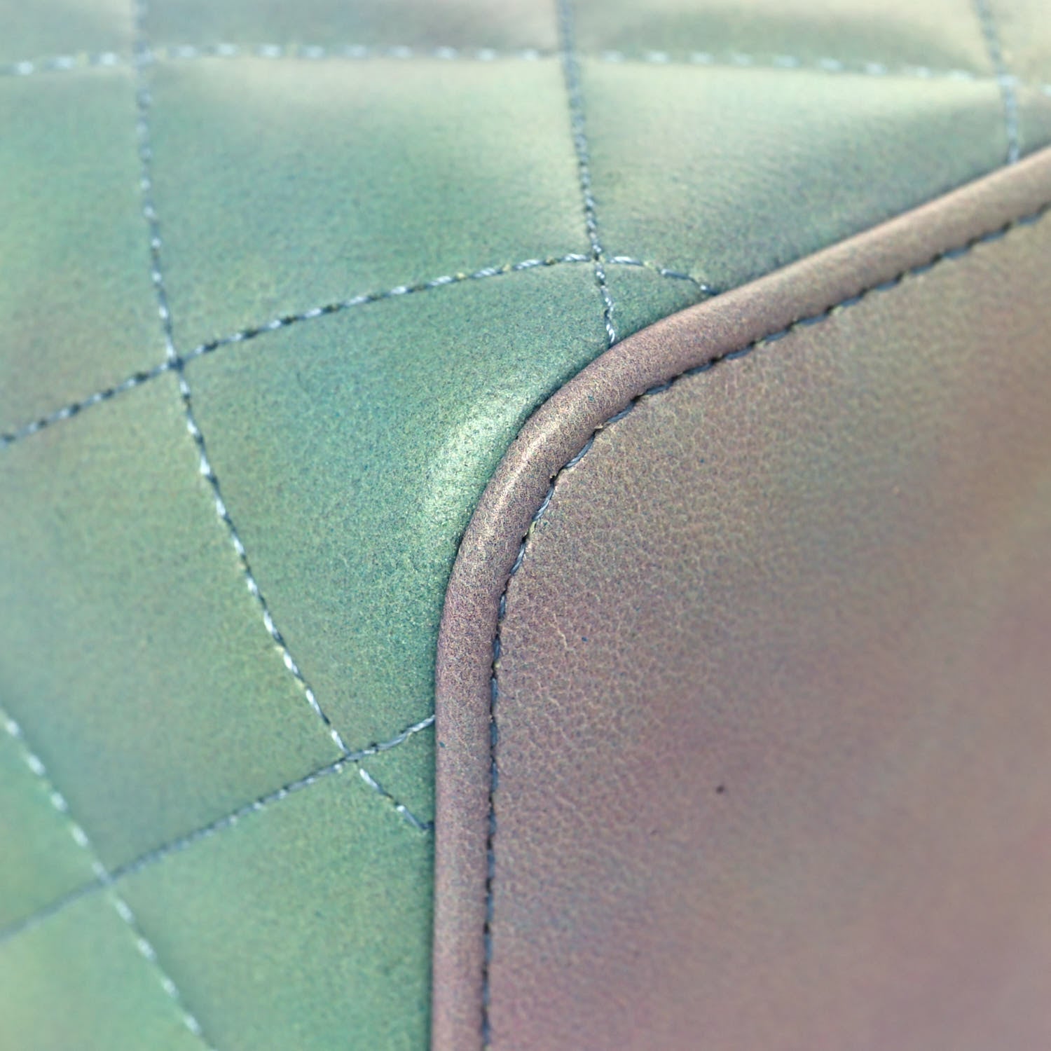 Chanel Lambskin Quilted Ombre Small Top Handle Vanity Case With Chain Blue Green 9 of 17