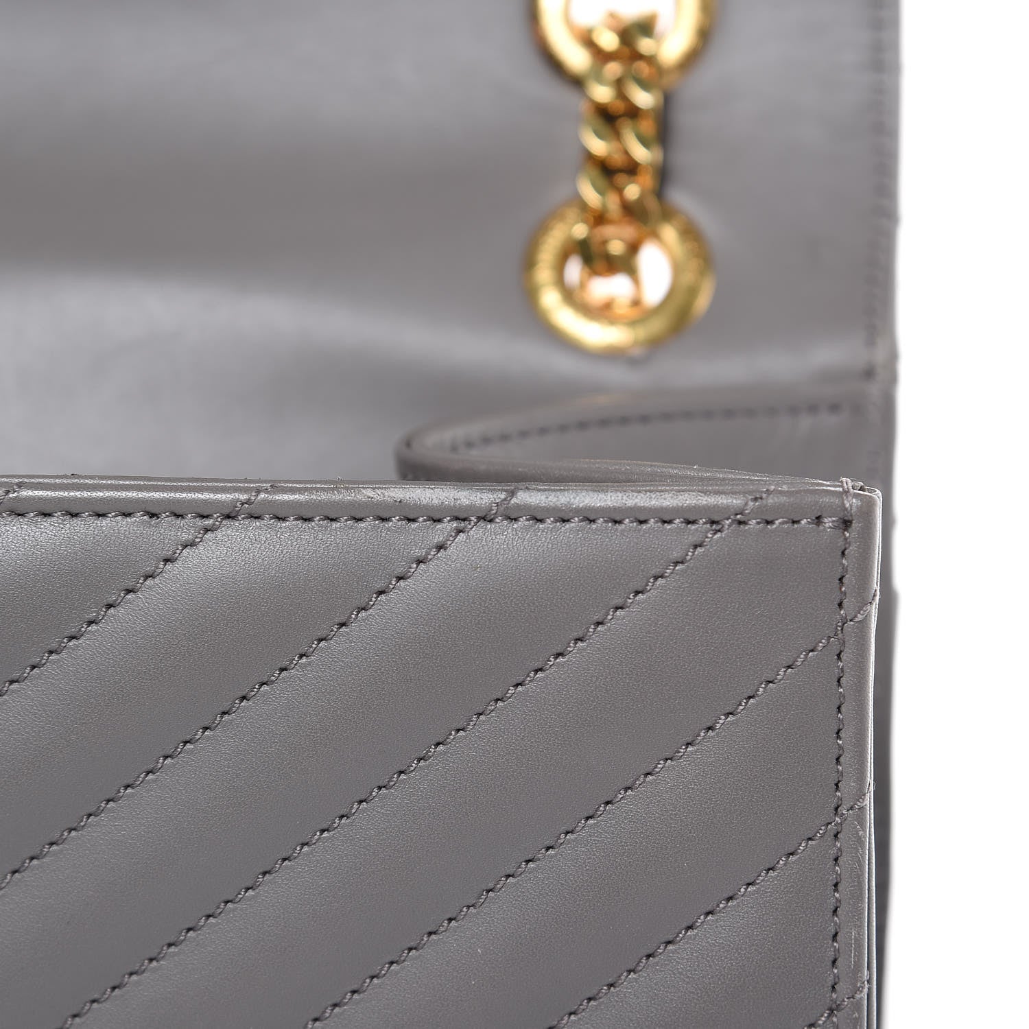 Saint Laurent Smooth Calfskin Matelasse Large Monogram Satchel Fog 15 of 15