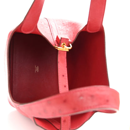 Hermes Ostrich Picotin Lock 18 Rouge Vif 5 of 11