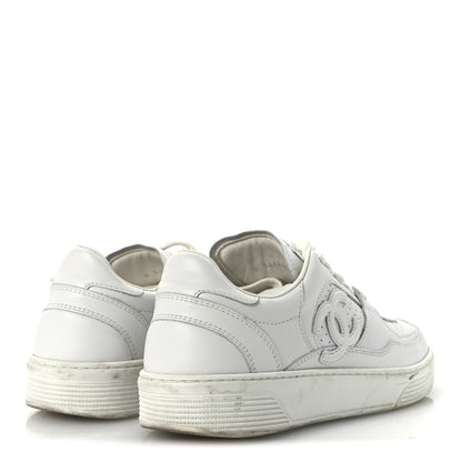 Chanel Calfskin Womens CC Sneakers 39.5 White 5 of 16
