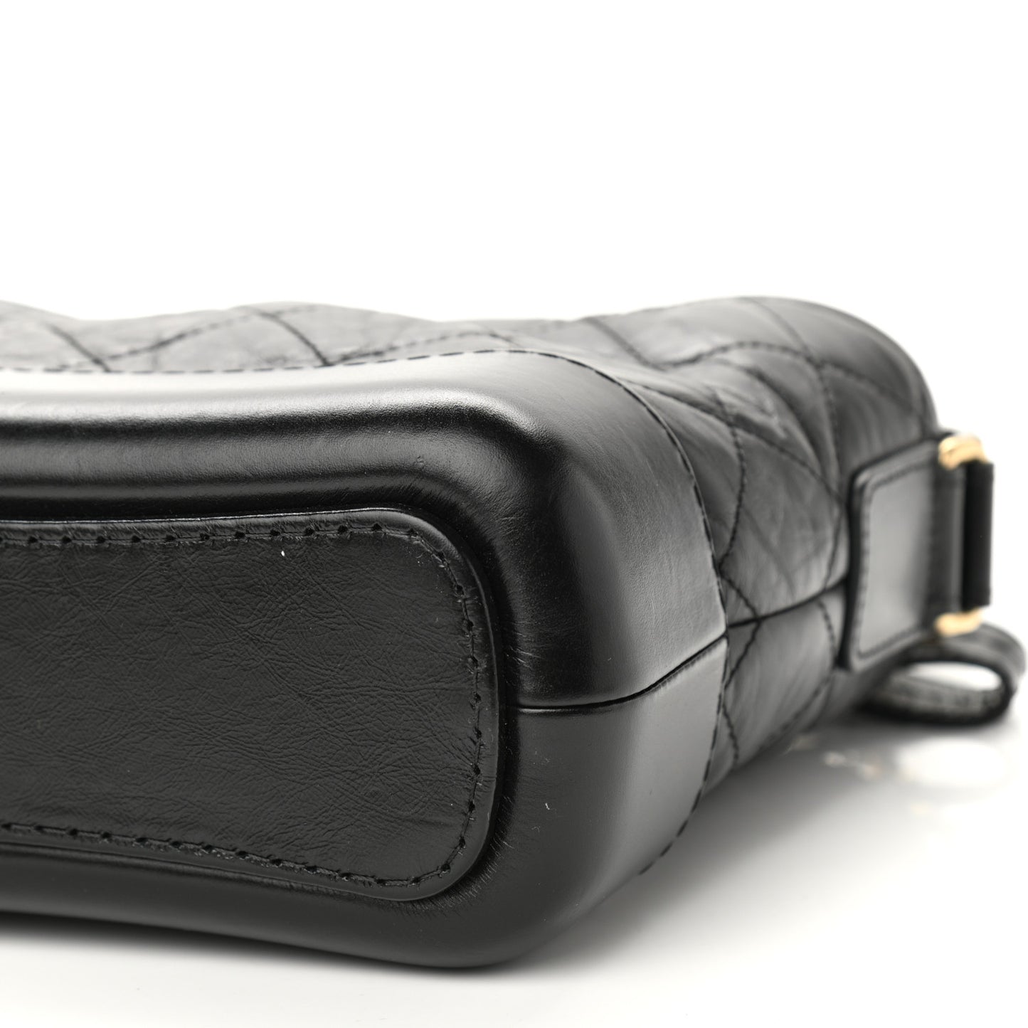 Aged Calfskin Quilted Small Gabrielle Hobo Black