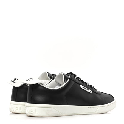 Chanel Calfskin CC Womens Sneakers 37 Black 4 of 10