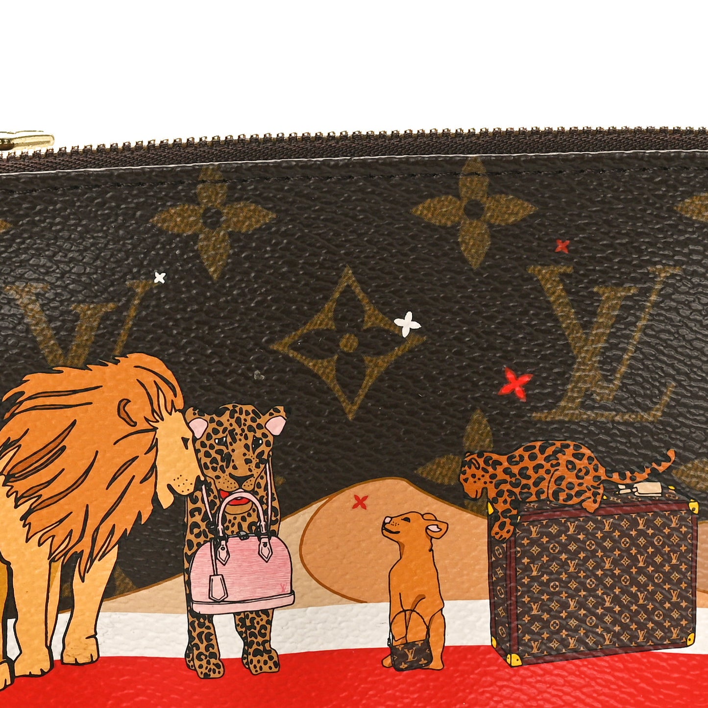 Monogram 2018 Christmas Animation Mini Cats Pochette Accessories