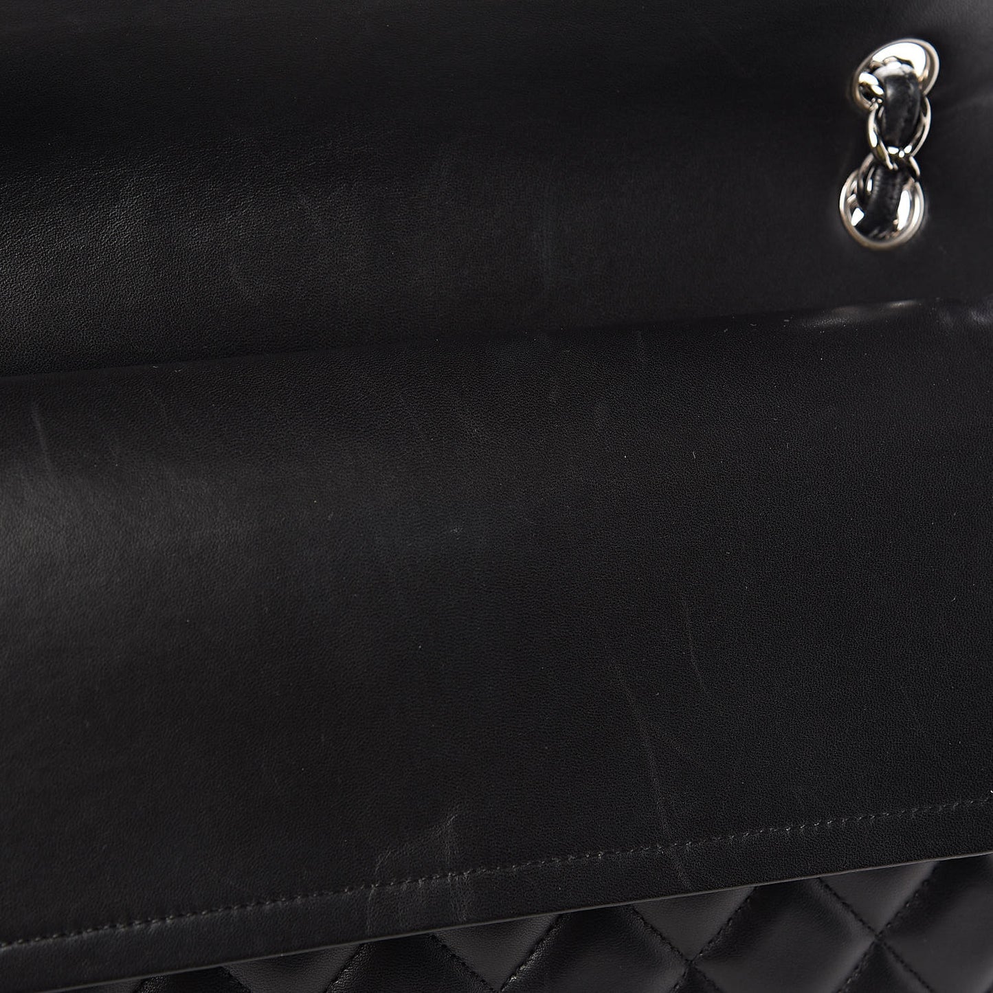 Lambskin Quilted Maxi Double Flap Black