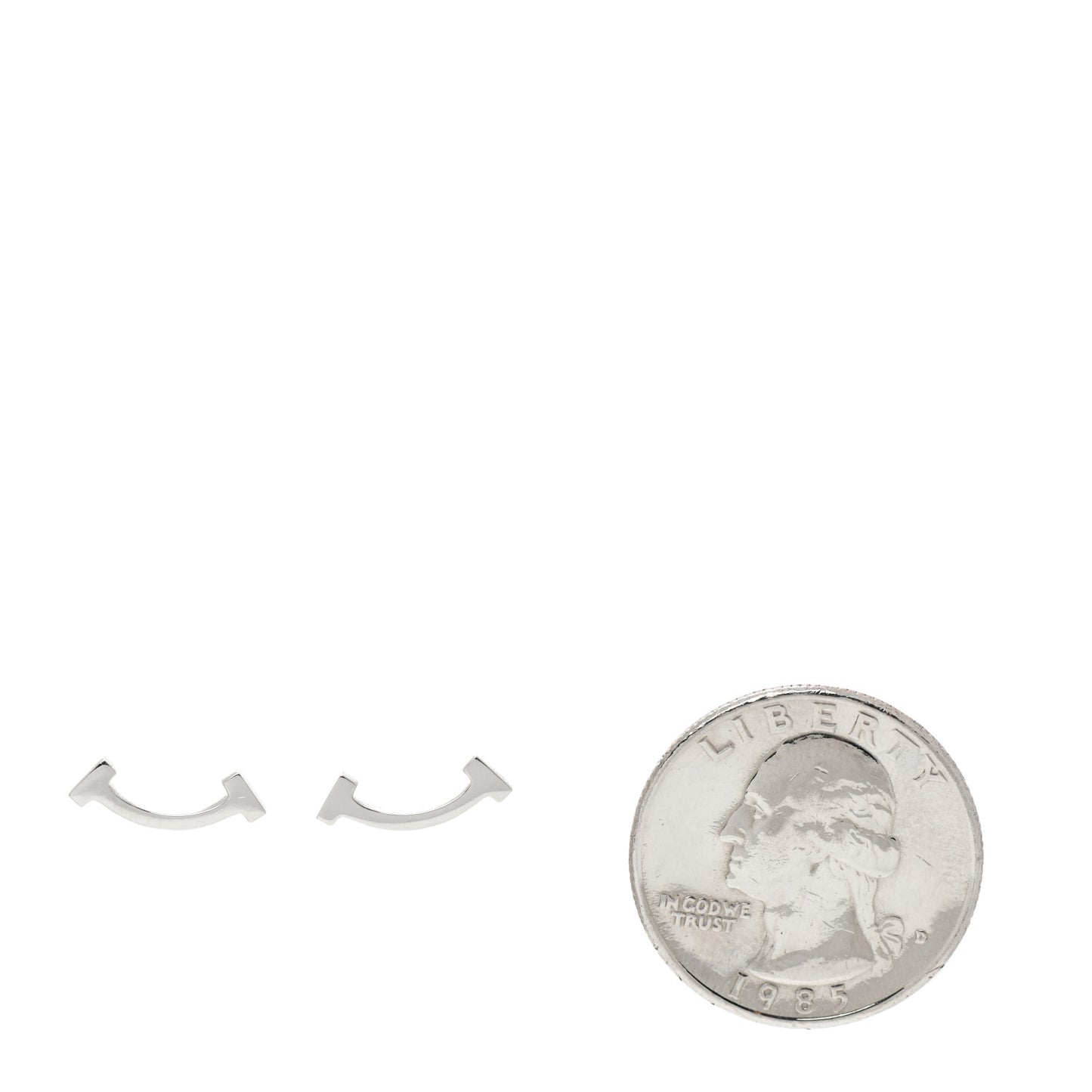 Sterling Silver T Smile Stud Earrings