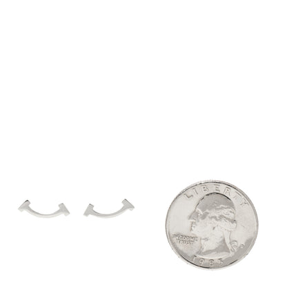 Tiffany Sterling Silver T Smile Stud Earrings 2 of 5