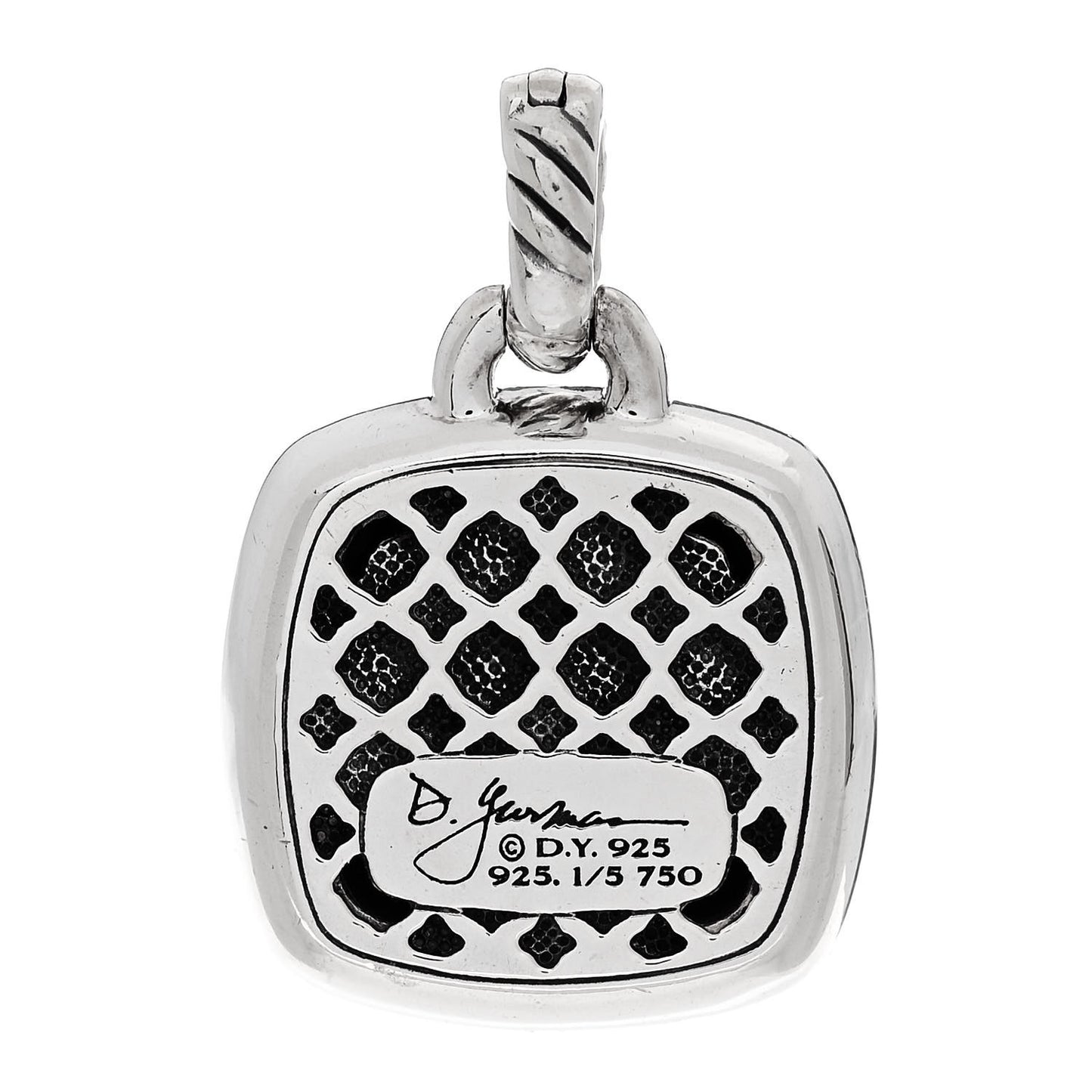 Sterling Silver 18K Yellow Gold Diamond 17mm Albion Enhancer Pendant