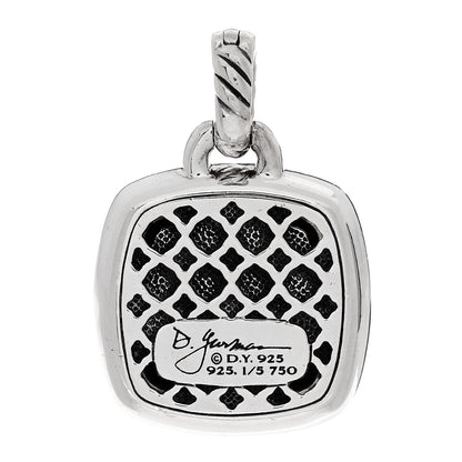 David Yurman Sterling Silver 18K Yellow Gold Diamond 17mm Albion Enhancer Pendant 3 of 4