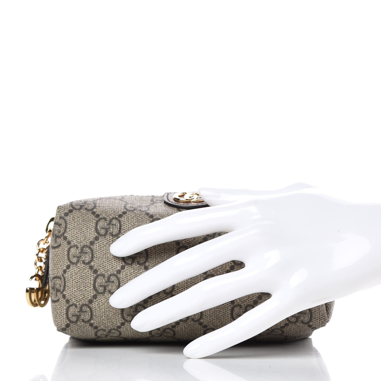 Gucci Soft GG Supreme Monogram Calfskin Small Ophidia Cosmetic Case Beige Ebony New Acero 2 of 8