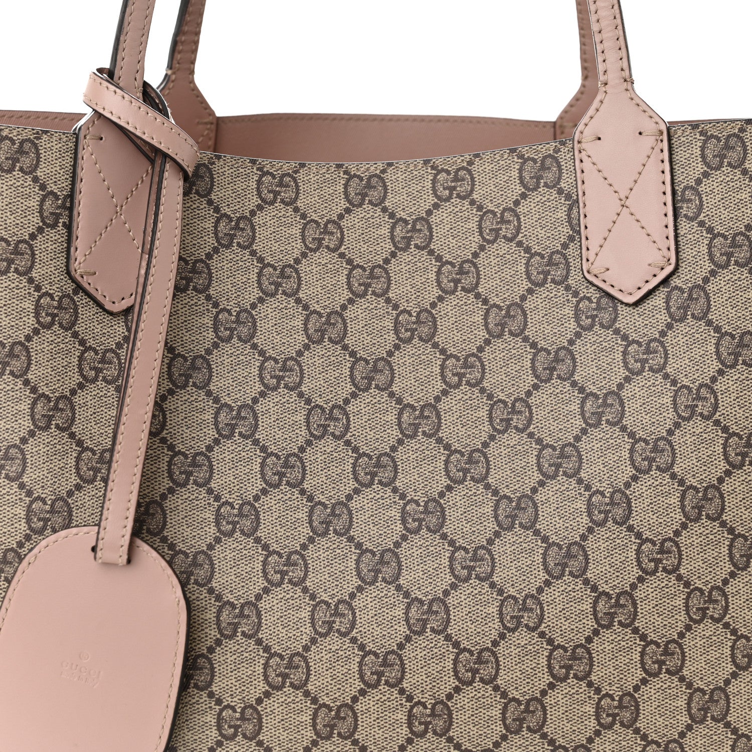 Gucci Calfskin GG Supreme Monogram Large Reversible Tote Dark Cipria 10 of 17
