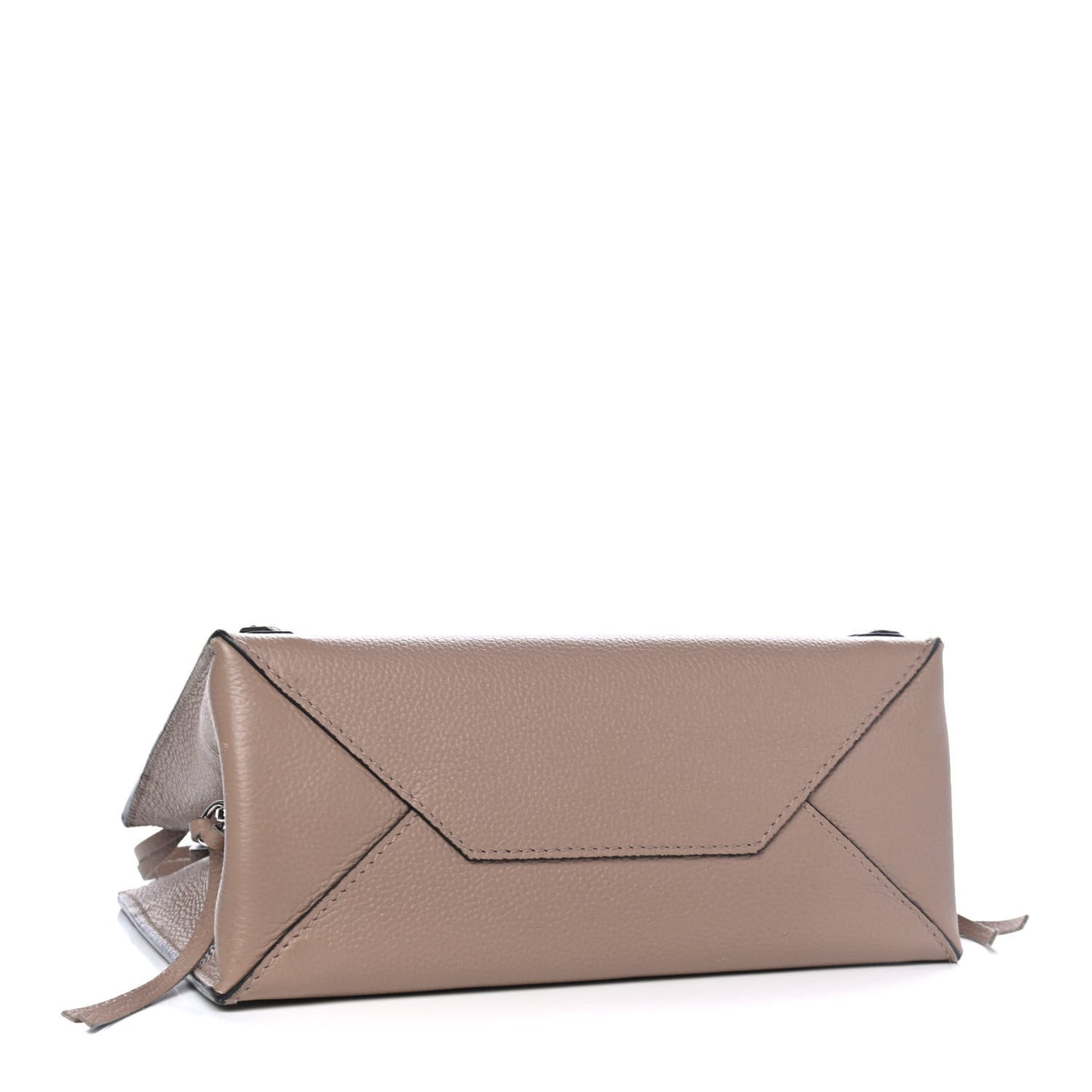 Grained Calfskin Papier Mini A4 Zip Around Tote Beige
