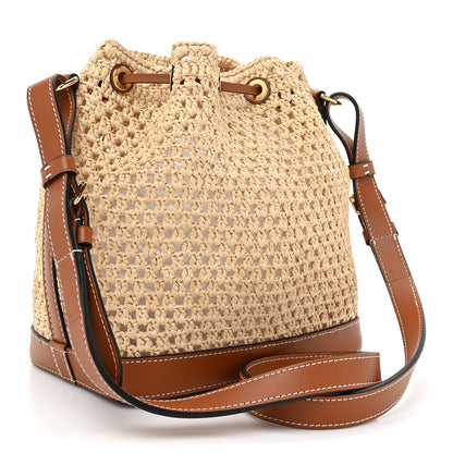 Louis Vuitton Raffia Calfskin Noe BB Natural Tan 3 of 9