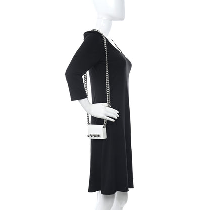 Alexander McQueen Smooth Calfskin Micro The Four Ring Knuckle Chain Shoulder Bag White 2 of 11