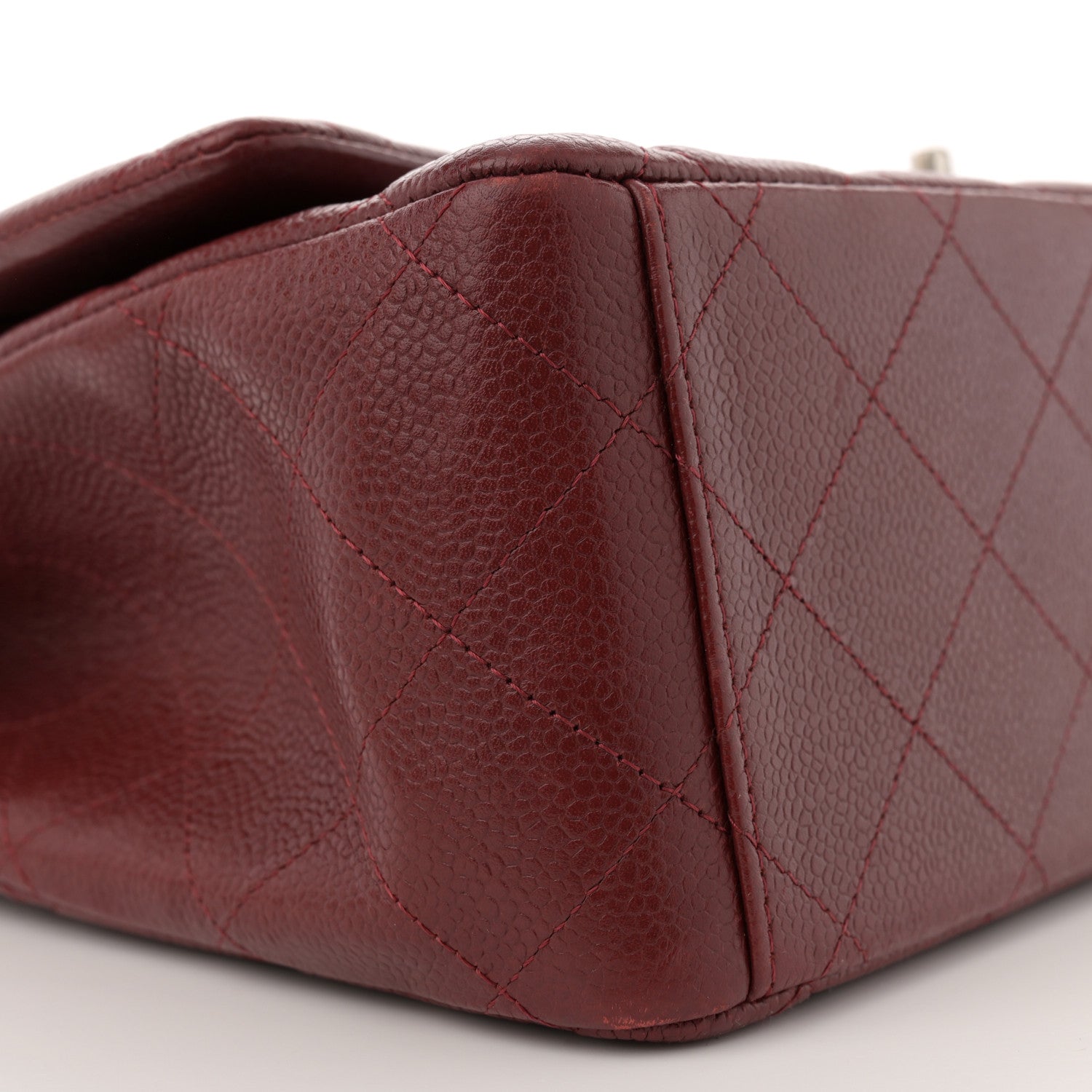 Chanel Caviar Quilted Maxi Double Flap Dark Red 9 of 11