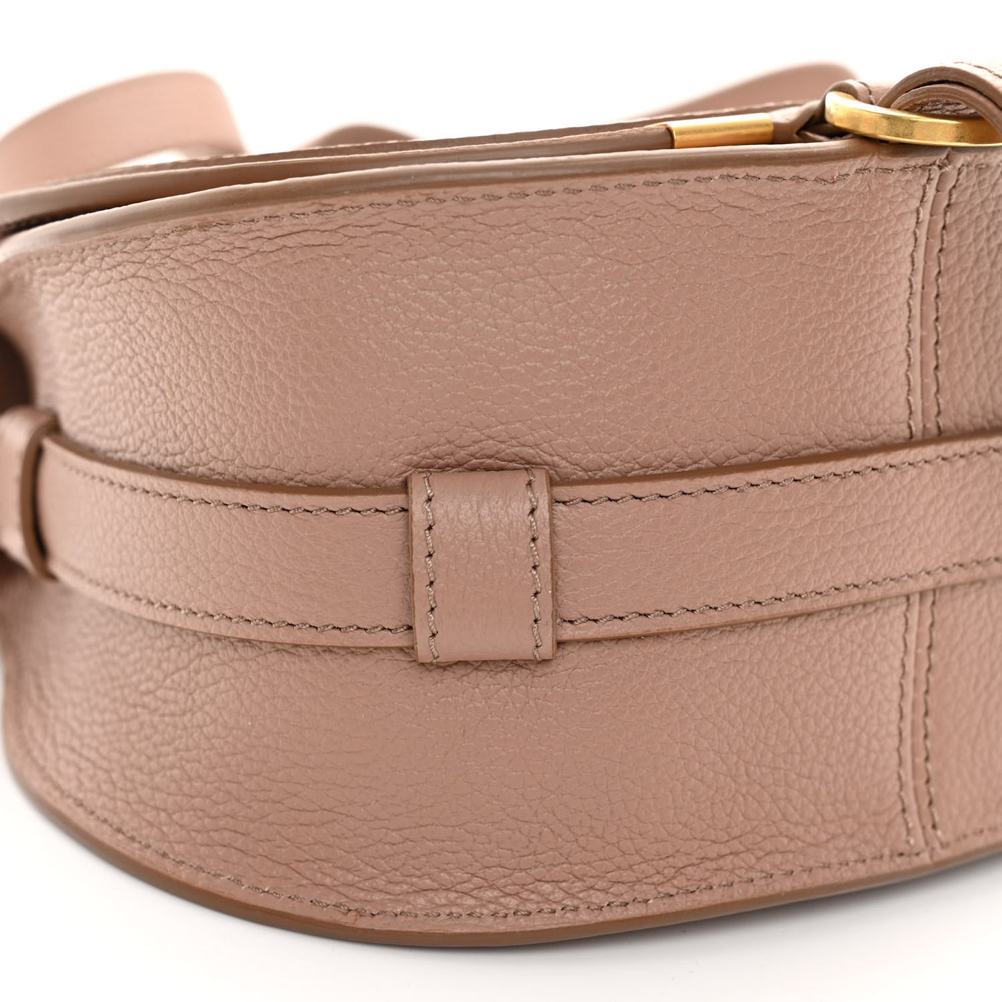 Grained Calfskin Small Marcie Saddle Bag Wood Rose