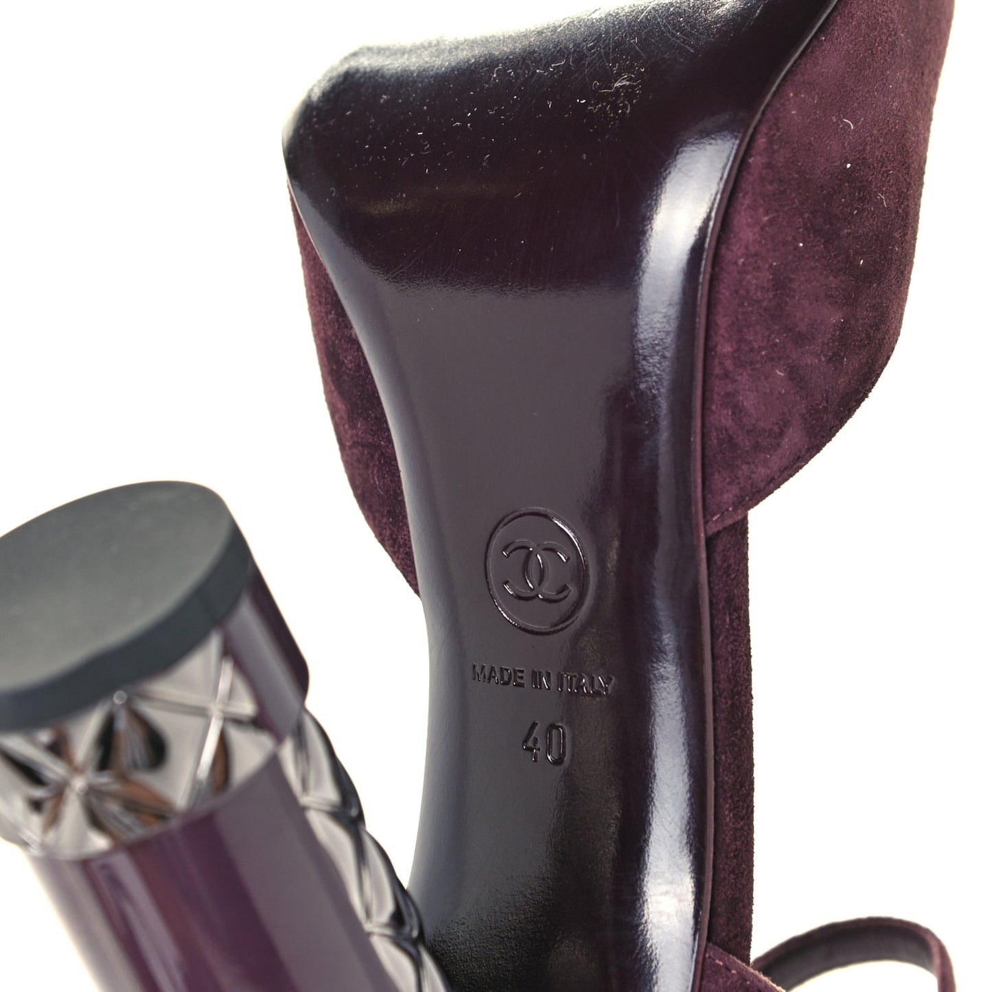 Suede Calfskin Pumps 40 Dark Purple