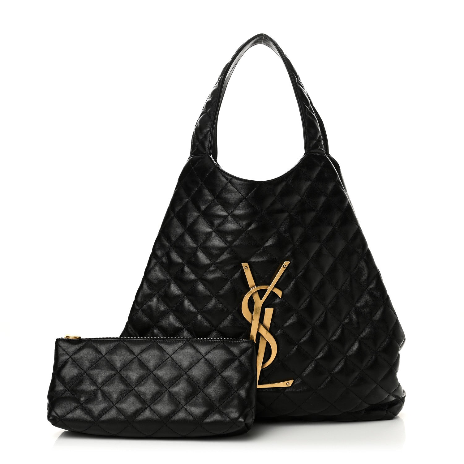 Saint Laurent Lambskin Quilted Maxi Icare Shopping Tote Black 3 of 10