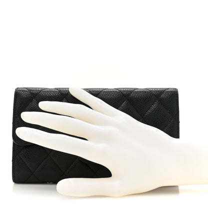 Chanel Caviar Quilted Large Flap Wallet Black 2 of 17