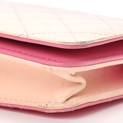 Chanel Faded Lambskin Quilted Zephyr Wallet on Chain WOC Dark Pink 6 of 14