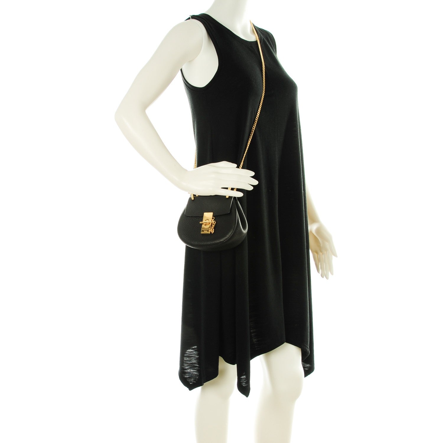 Chloe Grained Lambskin Nano Drew Shoulder Bag Black 2 of 7