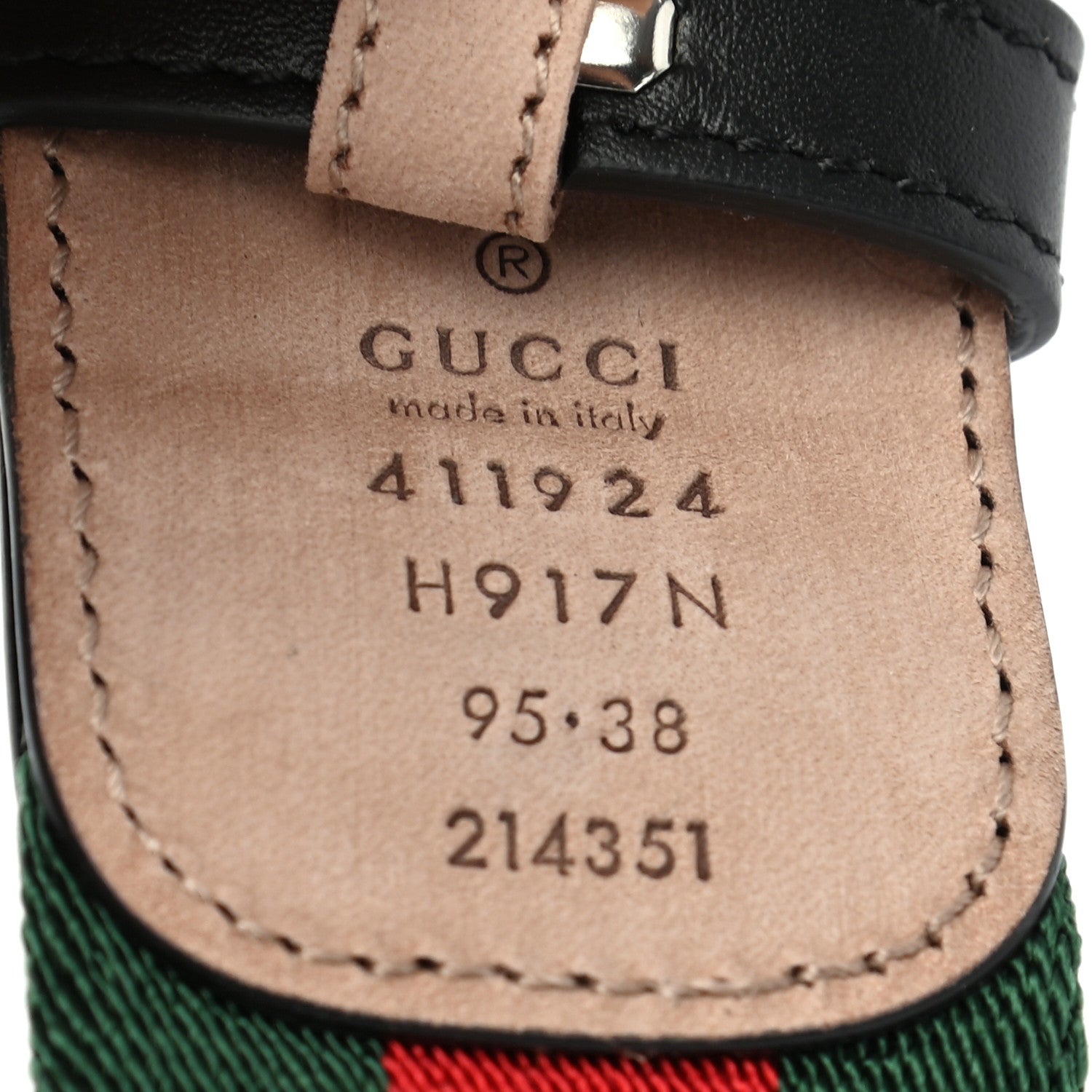 Gucci Calfskin Web Interlocking G Belt 95 38 Black 5 of 5