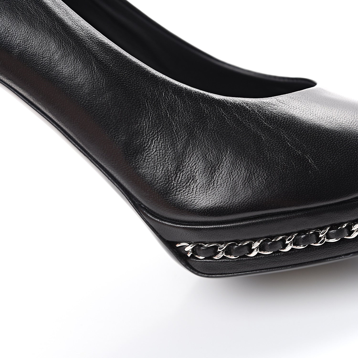 Chanel Lambskin CC Cap Toe Platform Chain Pumps 39 Black 10 of 11