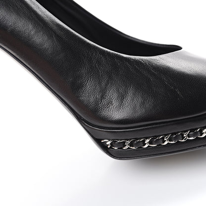 Chanel Lambskin CC Cap Toe Platform Chain Pumps 39 Black 10 of 11