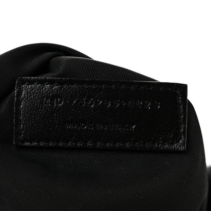 Saint Laurent Lambskin Logo Debossed Backpack Black 7 of 11
