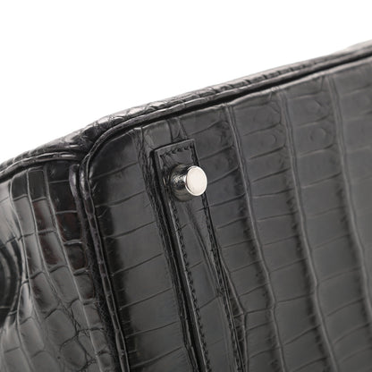 Hermes Matte Niloticus Crocodile Birkin 30 Black 7 of 43