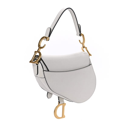 Christian Dior Grained Calfskin Mini Saddle Bag White 3 of 10