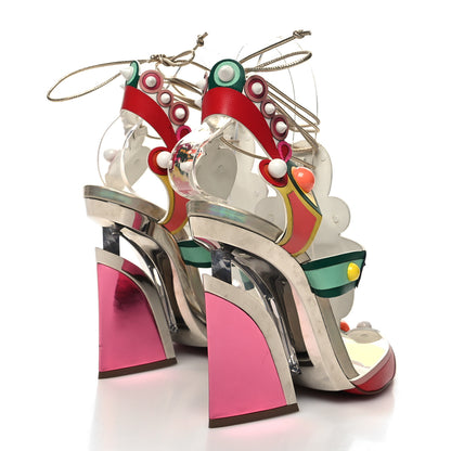 Christian Louboutin Calfskin Papagaya Levita Sandals 38 Multicolor 4 of 8